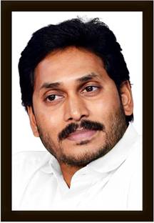 AARTKALA YS Jagan Mohan Reddy Photo Frame Digital Reprint 14 inch x 20 inch Painting