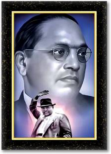 ARAAKA DR BABASAHEB AMBEDKAR photo frame (Wood Base and Front Laminated) Acrylic 18 inch x 12 inch Painting