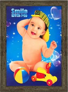 Indianara Cute Baby Painting (4410EBY -Synthetic Frame, 10 x 13 Inch Digital Reprint 13 inch x 10.2 inch Painting