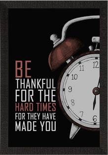 eCraftIndia "Hard Time" Motivational Quote Satin Matt Texture UV Art Painting Canvas 14 inch x 10 inch Painting