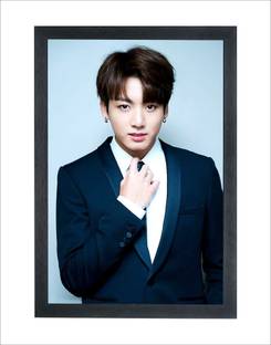 Devatwal BTS Jungkook Photo Frame For Wall Mounted Painting Digital Reprint 10 inch x 14 inch Painting
