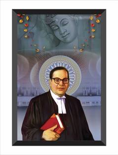 Chitranash Chitransh Dr. B.R. Ambedkar Photo Frame Wall Mounted Painting Digital Reprint 10 inch x 14 inch Painting
