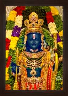 Threestar ayodhya ram mandir photo frame Natural Colors 14 inch x 10 inch Painting