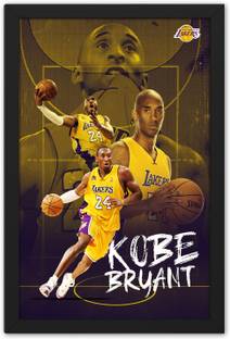 Ritwika's Basketball Player Kobe Bryant Modern Wall Art Sports Frame Poster Digital Reprint 13.5 inch x 9.5 inch Painting