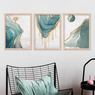 KOTART Modern Wall Art Framed Painting For Home Decor Combo182 Digital Reprint 14 inch x 11 inch Painting