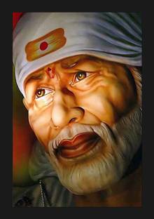 jog craft sai baba photo frame, sai baba photo, sai baba painting Digital Reprint 14 inch x 10 inch Painting