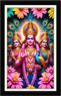 AARTKALA Lord murugan Bhagyam thaan Lakshmi vaarum amma Photo farme Digital Reprint 14 inch x 20 inch Painting