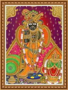 saf Banke Bihari religious wall painting for Home decorative Digital Reprint 12 inch x 9 inch Painting