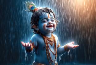 Anaadi Bal Krishna Ji Photo Poster For Home & Office Decoration Digital Reprint 12 inch x 18 inch Painting