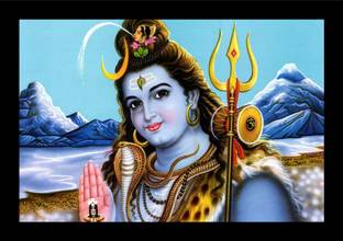 jog craft shankar bhagwan painting| bolenath painting| mahadev painting| wooden art Digital Reprint 10 inch x 14 inch Painting