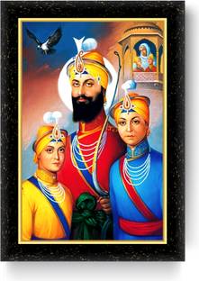 ARAAKA GURU GOVIND SINGH PHOTO FRAME (Wood Base and Front Laminated) Acrylic 12 inch x 8 inch Painting