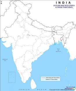 amithubworld India Map for name and colour Pencil 10 inch x 4 inch Painting