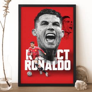 Ritwika's Footballer Cristiano Ronaldo Sports Framed Poster Digital Reprint 13.5 inch x 9.5 inch Painting