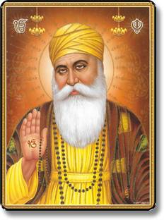 saf Guru Nanak UV Textured Multi-Effect Painting Digital Reprint 14 inch x 11 inch Painting