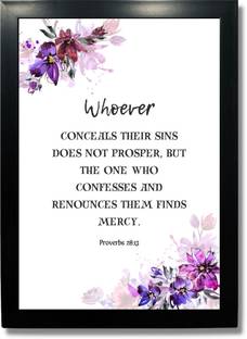 Kagaz Kala Bible Verses Wall Decor for Prayer Room Living Room Office Digital Reprint 13 inch x 11 inch Painting