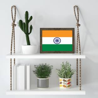 Indianara Indian Flag|Tiranga|National Flag Framed Painting|TableTop (5072EBY)-WITH GLASS Digital Reprint 8 inch x 6 inch Painting