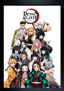 Meclay Arts Demon Slayer Photo Frame for Anime Fans |Collector's Edition Acrylic 14 inch x 10 inch Painting