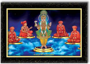 ARAAKA SWAMINARAYAN SAHAJANAND SWAMI photo frame (Wood Base and Front Laminated) Acrylic 8 inch x 12 inch Painting