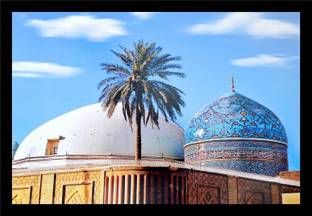 Dsrart Gaus Pak Abdul Qadir Gilani Mosque Islamic Home Decor Eid-Milad Ink 12 inch x 18 inch Painting