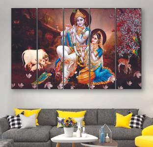 Radha Krishna UV textured 6MM MDF Premium Large Panel Digital Reprint 50 inch x 30 inch Painting Paper Print