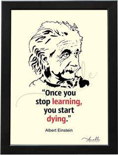 Amable Arts Once You Stop Learning You Start Dying, Albert Einstein Quotes Posters Digital Reprint 14 inch x 11 inch Painting