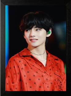 Manas BTS V Photo Frame For BTS Fans/Room Decor/Gifting/Living Room /Dininig Room Watercolor 18 inch x 12 inch Painting