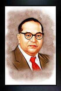 MHridayCraft A1/Dr. Bhim Rao Ambedkar A4 photo frame 12x9 Digital Reprint 12 inch x 9 inch Painting
