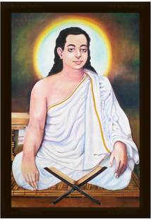 Braj Art Gallery Srimanta Sankardev Oil Painting Photo Frame Digital Reprint 19.5 inch x 13.5 inch Painting