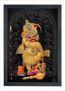 Devatwal Kashtabhanjan Dev Hanuman jI Photo Frame For Wall Mounted Painting Digital Reprint 10 inch x 14 inch Painting