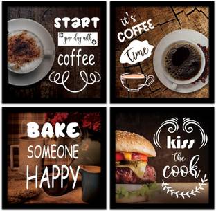 Kitchen Quotes Wall Posters with Frame - Food Posters for Wall - Restaurant theme, framed wall posters / painting for kitchen / room / restaurant decor - Wall Posters for Room Motivational Paper Print