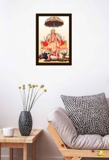 Braj Art Gallery Shankaracharya Swami Avimukteshwaranand Saraswati seated in Throne Photo Frame Digital Reprint 19.5 inch x 13.5 inch Painting
