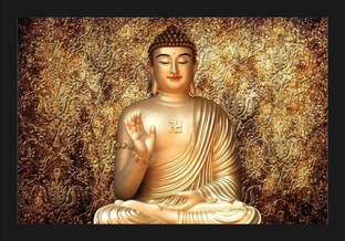 jog craft buddha photo frame| buddha phto| buddha painting Digital Reprint 14 inch x 20 inch Painting