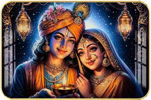 WALLMAX Radha Krishna Crystal Wall Painting Home decorative gift Item Resin Painting 12 inch x 18 inch Painting