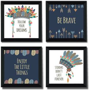 saf Set Of 4 Boho Theme Painting for Bedroom,Hall And office Pack of 4