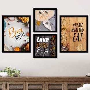 Frame Posters for Restaurant Kitchen Wall Decor - Painting with Frame for Home Decoration Paper Print