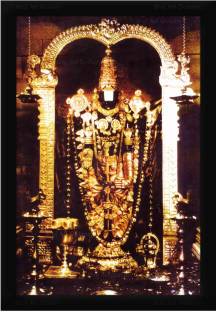 Braj Art Gallery Sri Venkateswara Swamy Tirupati Balaji Real Old Photo Frame Digital Reprint 19.5 inch x 13.5 inch Painting