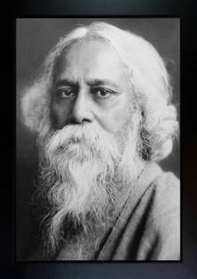 CrowdHall Rabindranath Tagore Photo Frame Digital Reprint 13.5 inch x 10 inch Painting