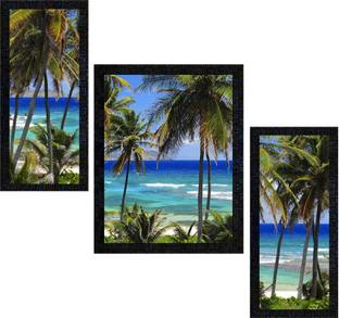 Poster N Frames Set of 3 with Acrylic Sheet (Glass) Natural Landscape Scenery -0344 Digital Reprint 14 inch x 22 inch Painting