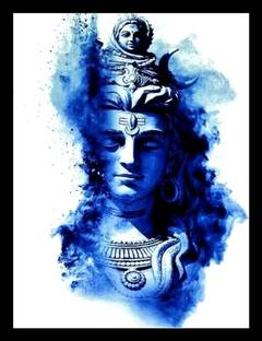 MHridayCraft MHC- shiv shankar ji 51 Digital Reprint 12 inch x 9 inch Painting