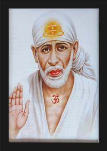 jog craft sai baba photo frame, sai baba photo, sai baba painting Digital Reprint 14 inch x 10 inch Painting