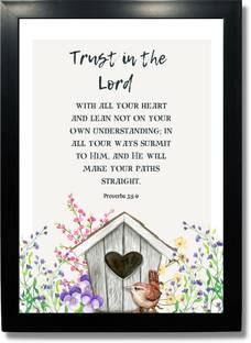 Kagaz Kala Bible Proverbs Trust in the lord Digital Reprint 13 inch x 11 inch Painting
