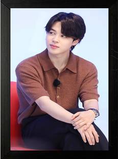 Manas BTS Member Jimin Photo Frame For BTS Fans/Room Decor/Gifting/Living Room Watercolor 18 inch x 12 inch Painting