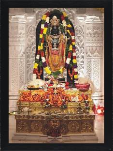 ag pro comfort Ram Lala Full Murti HD Photo With Frame Digital Reprint 10 inch x 8 inch Painting