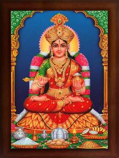ag pro comfort Maa Annapurna devi sitting on throne photo frame with for Kitchen Worship Digital Reprint 10 inch x 8 inch Painting