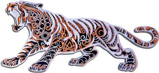 Vpllex Multilayer Laser Cut wooden Tiger Shape Wall Art | Modern 3D Wall Decor Decorative Showpiece  -  23 cm
