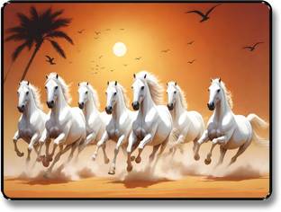 SAF PRINT SAF paintings Running Horses painting Black Slim Frame wall decoration items