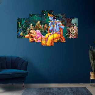 Deveie Craft Lord Radha Krishna MDF wall painting for Home decoration Digital Reprint 17 inch x 30 inch Painting