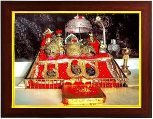 LVY Arts Goddess Maa Vaishno Devi/Mata Large Photo With Frame For Wall Hanging/Pooja Room Digital Reprint 9 inch x 13 inch Painting