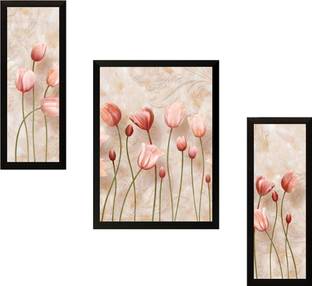 saf Floral Set of 3 Digital Reprint 13.5 inch x 22 inch Painting