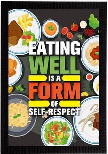eCraftIndia "Eating Well Is A Form Of Self-Respect" Quote Painting Digital Printed Wall Art Ink 35.56 cm x 25.4 cm Painting
